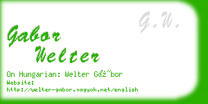 gabor welter business card